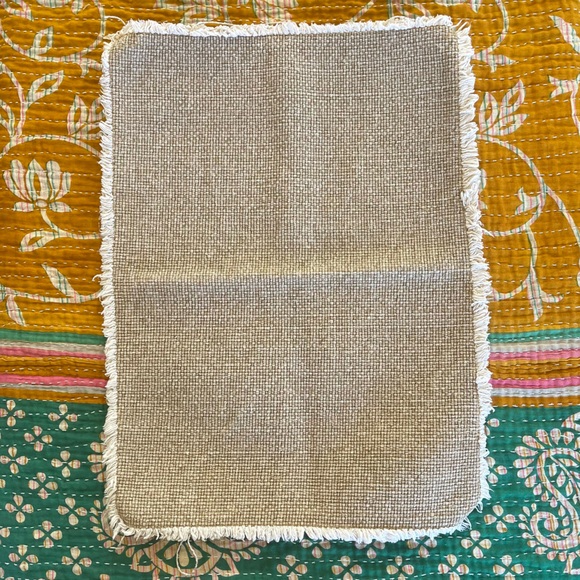 Set of 4 Mason Fringe Placemats from Pottery Barn - Soft Gray - Picture 2 of 5